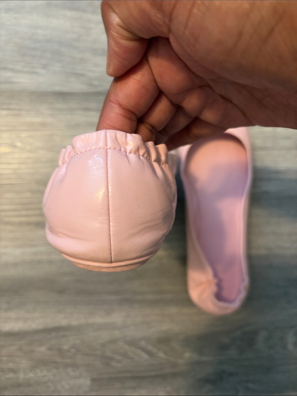Tory Burch Blush Pink Leather Logo Ballet Flats - Picture 4 of 6
